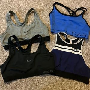 Nike , PINK, Calvin Klein sports bra bundle . Size small